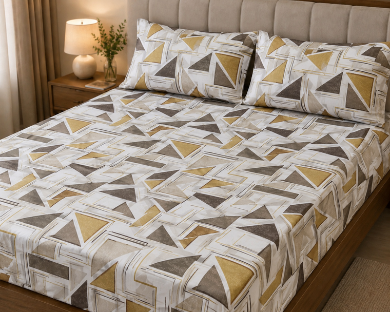 Lenjerie de Pat Geometrica Beige Lines
