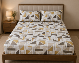 Lenjerie de Pat Geometrica Beige Lines